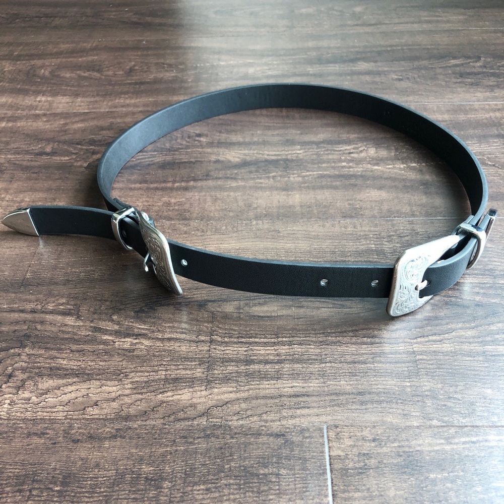 Western double buckle belt